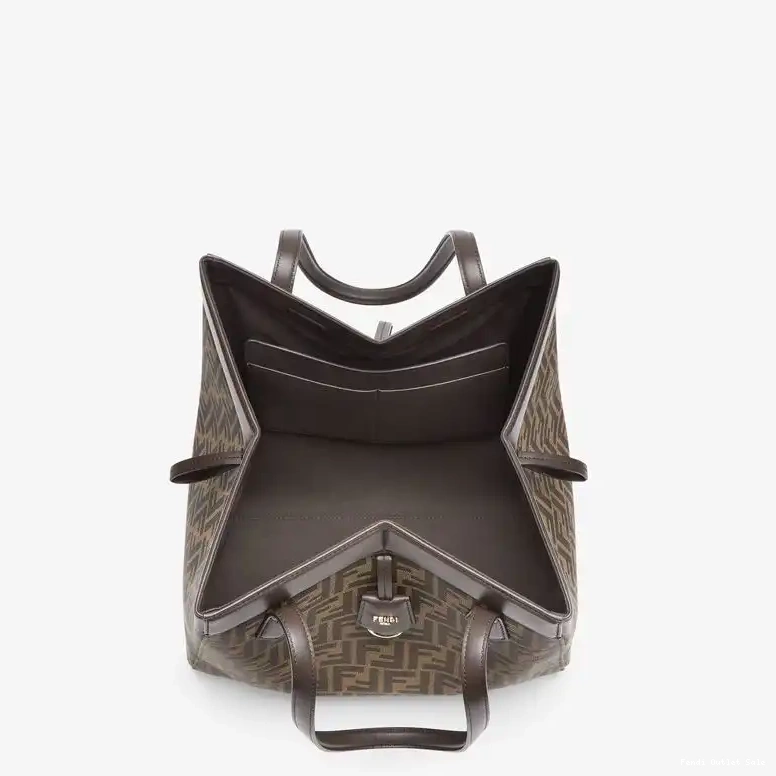 Affordable Fendi Origami Fabric Motif Large In Brown Bag FF 0512